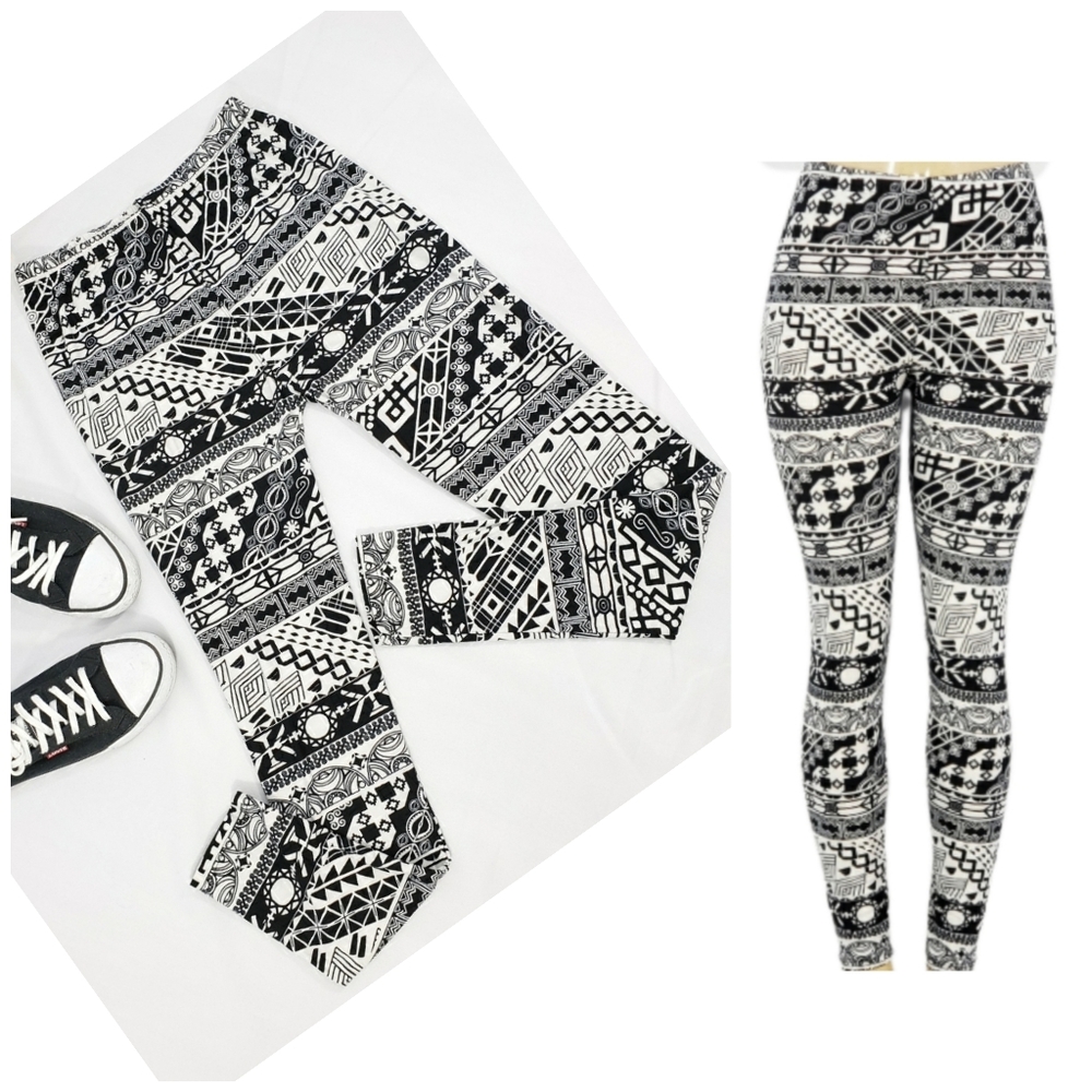 New ITZON Buttery Soft High Waist Tribal Print Leggings